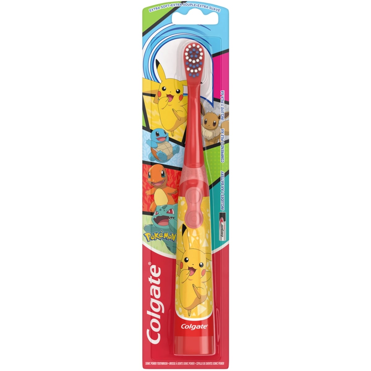 Colgate Kids Battery Toothbrush, For Ages 3+, Extra Soft Kids Toothbrush, Pokémon 1 ea
