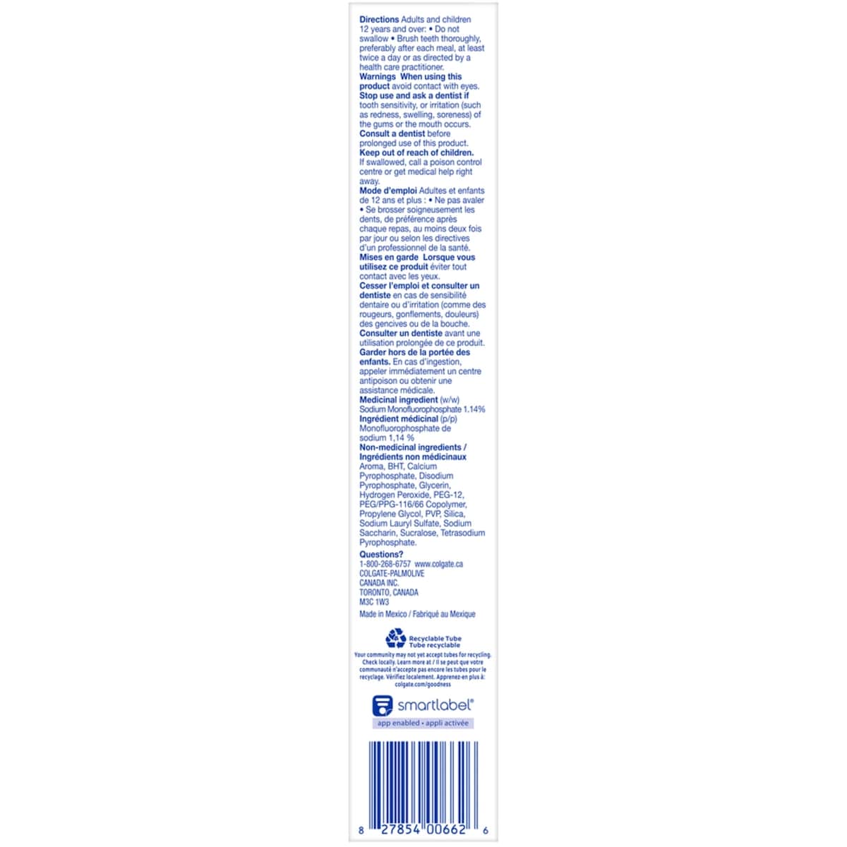 Dentifrice blanchissant Colgate Optic White Avancé Blanc oxygénant