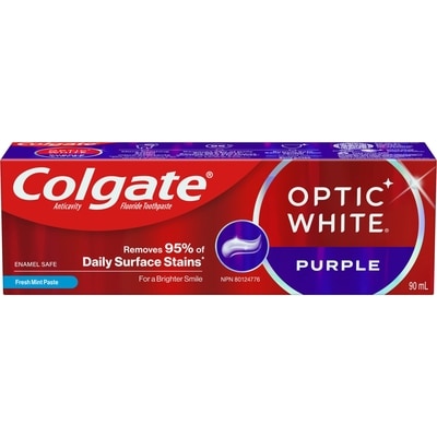 Optic White Purple Toothpaste for Teeth Whitening, Mint Paste, 90 mL
