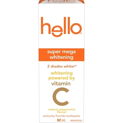 Super Mega Whitening Toothpaste with Fluoride, Natural Peppermint Flavour, 82 mL Tube