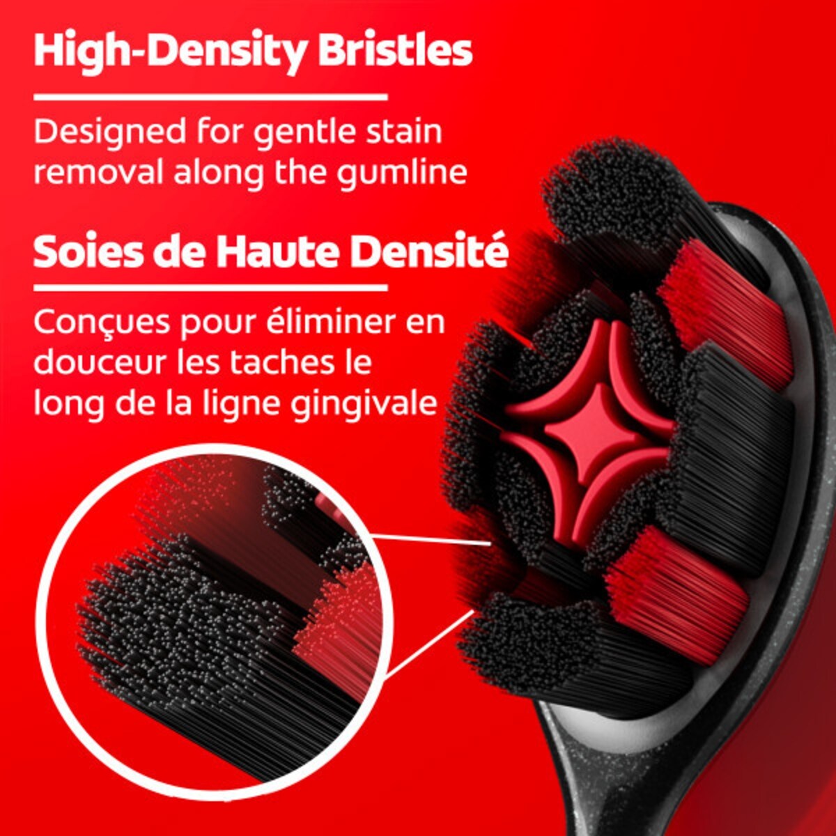 Brosse à dents souple au charbon Optic White pour adultes