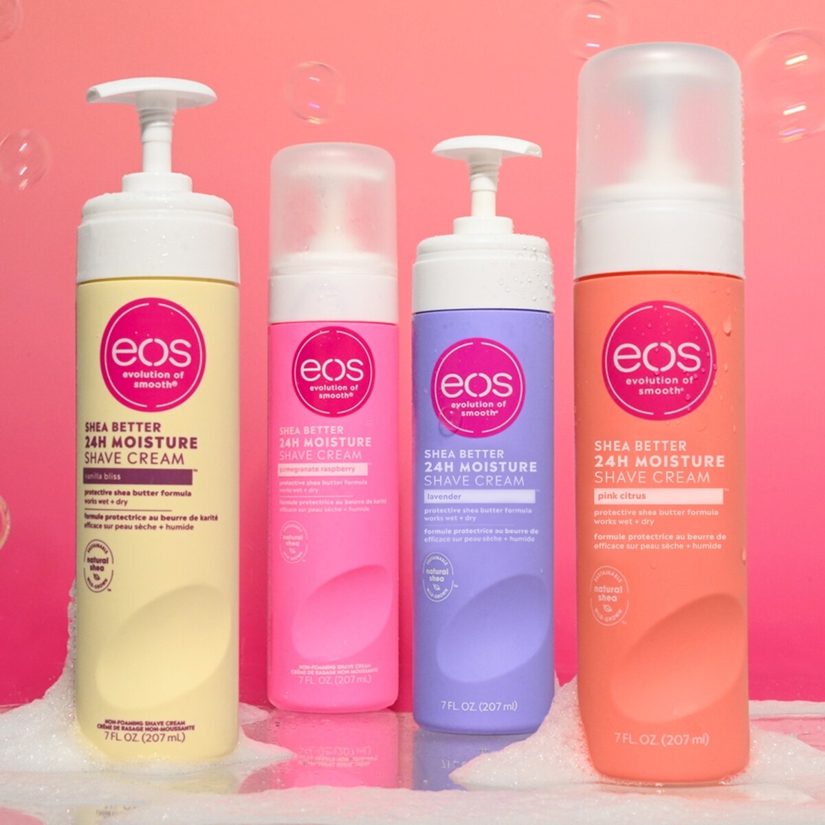 Crème de rasage eos Shea Better à la grenade et à la framboise, en format voyage