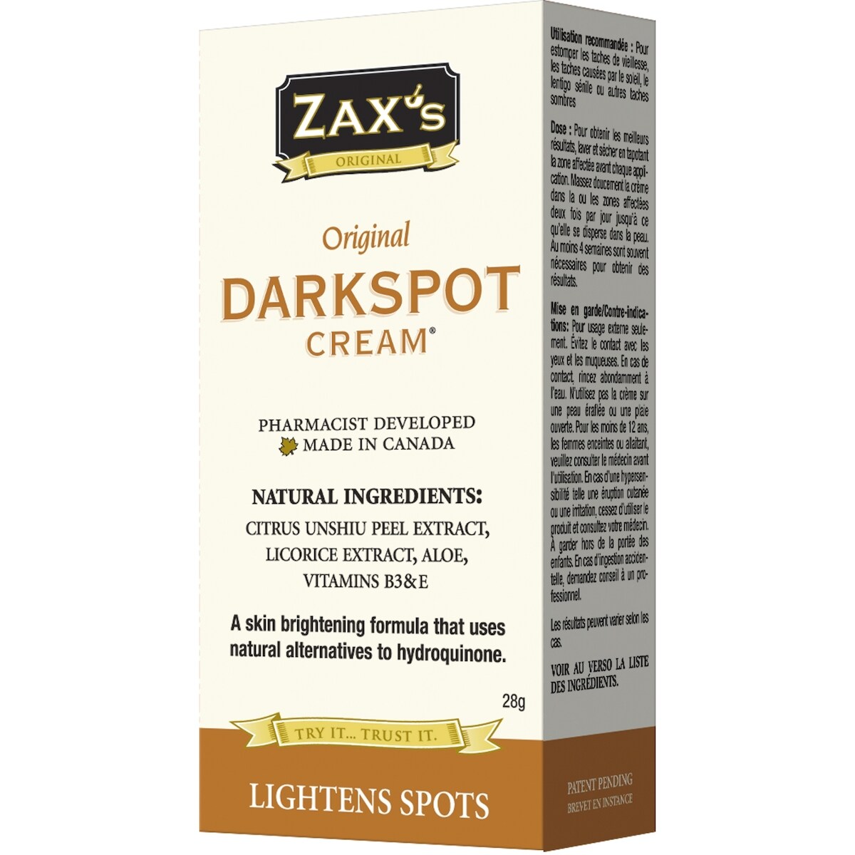 Crème pour les taches sombres