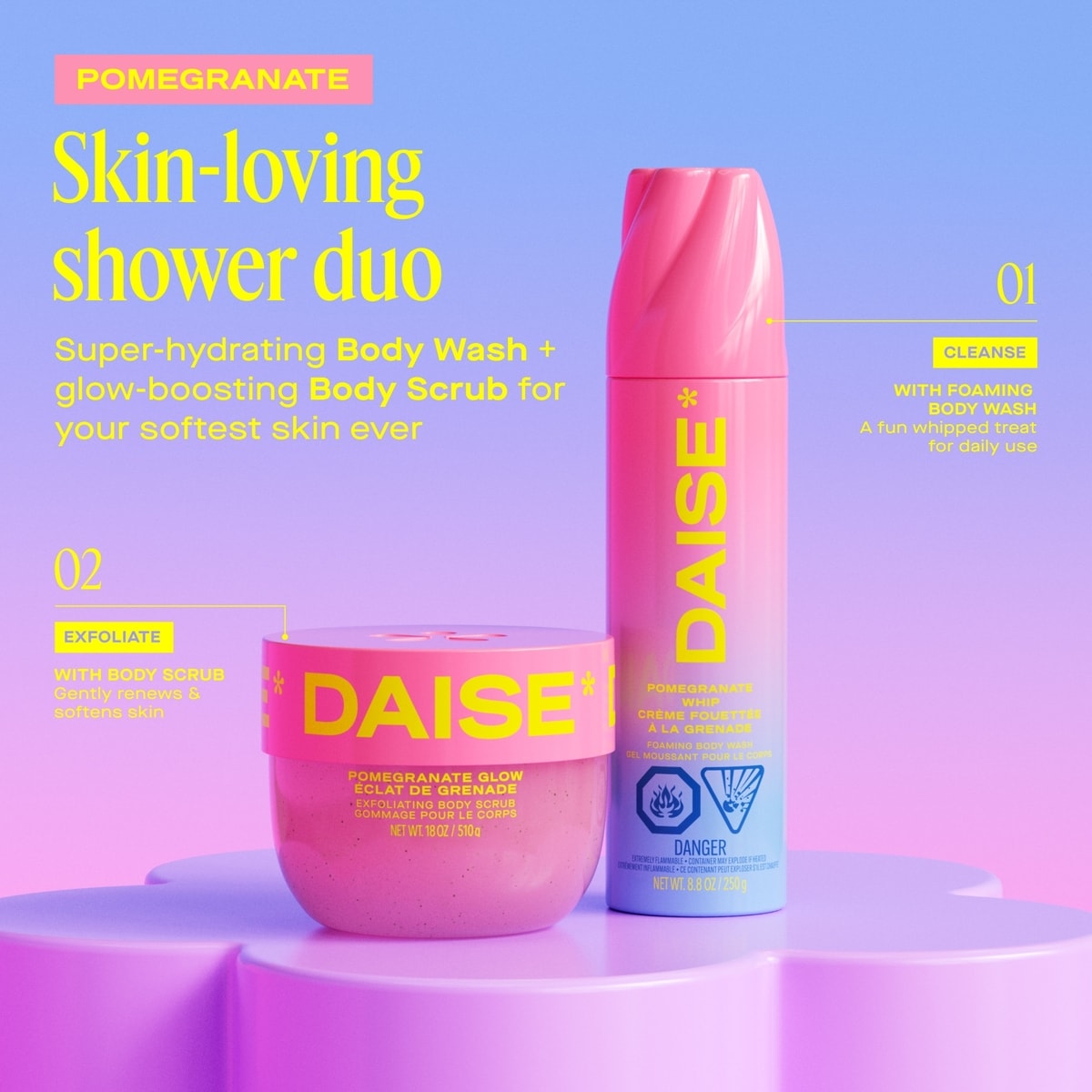 DAISE Exfoliating Body Scrub in Pomegranate Glow