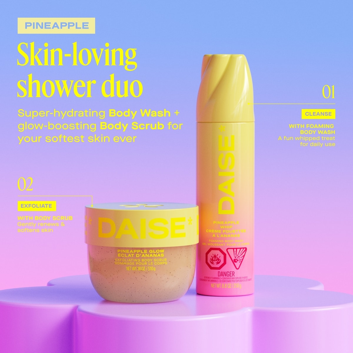 DAISE Exfoliating Body Scrub in Pineapple Glow