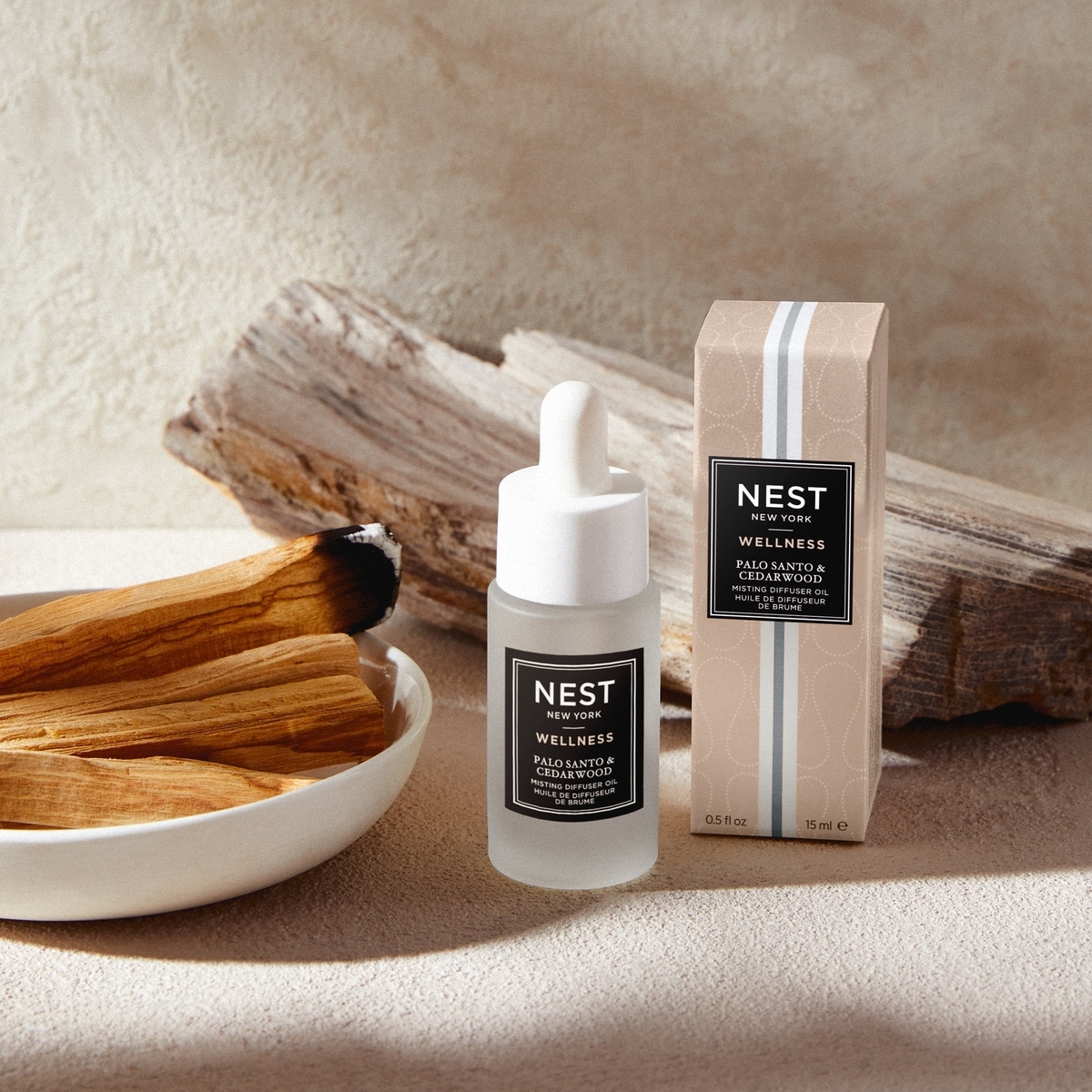 Huile de diffuseur de brume Palo Santo et bois de cèdre
