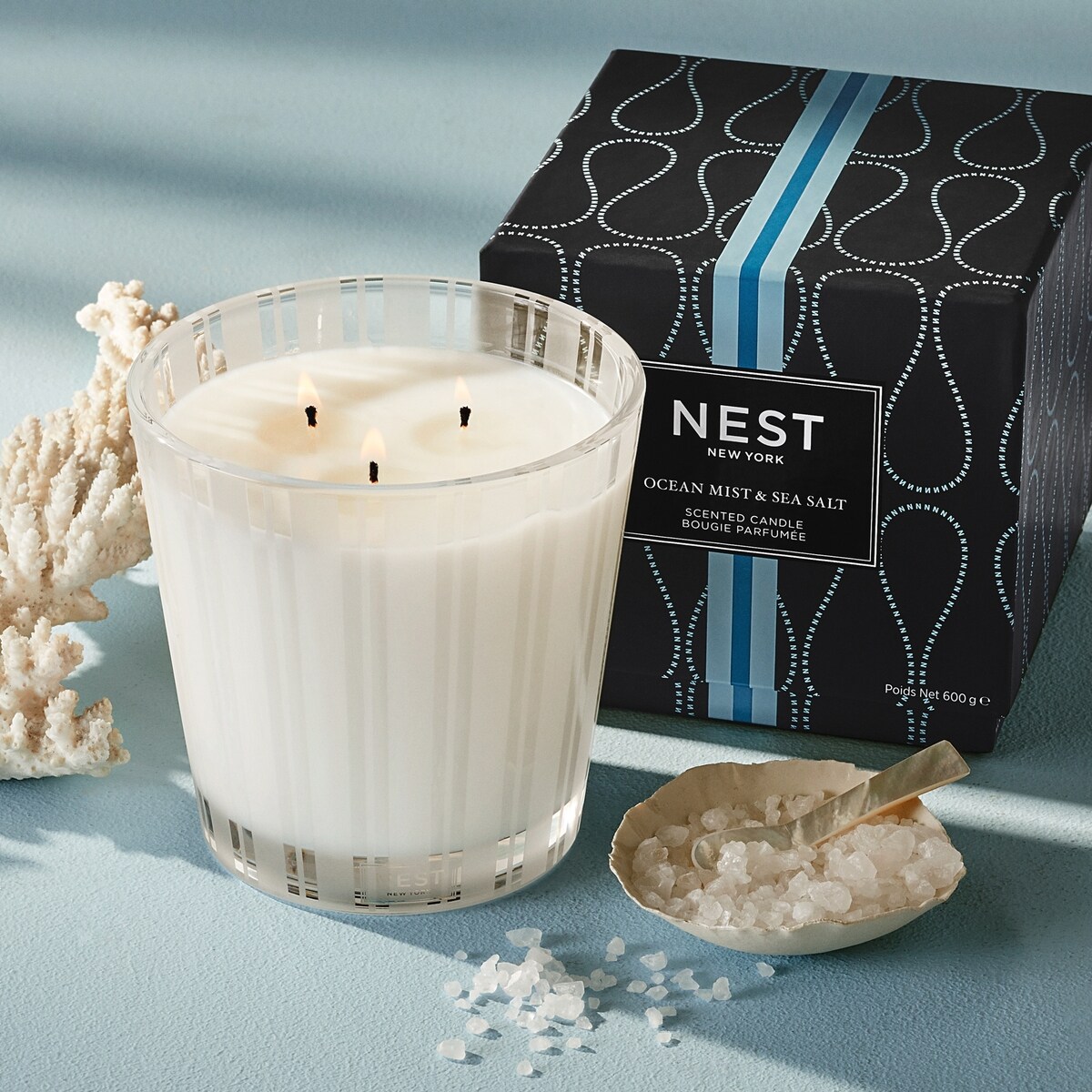 Bougie à trois mèches Ocean Mist & Sea Salt