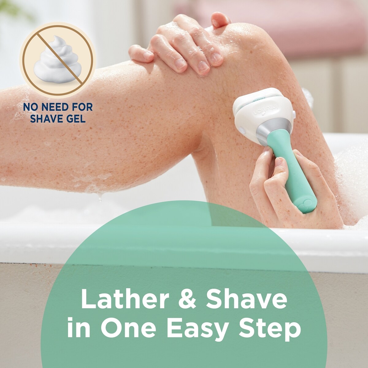 Rasoir Sleek Handle pour peau sensible avec manche étroit et 1 cartouche de lames de marque Schick Intuition