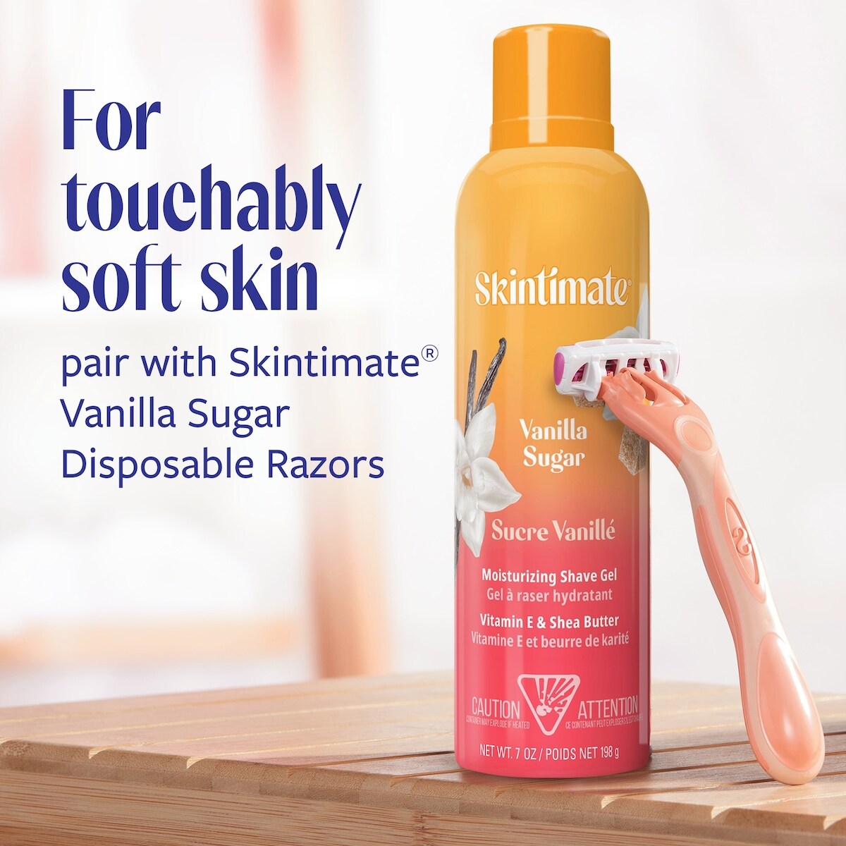 Gel à raser pour femmes Skintimate au parfum de sucre vanillé