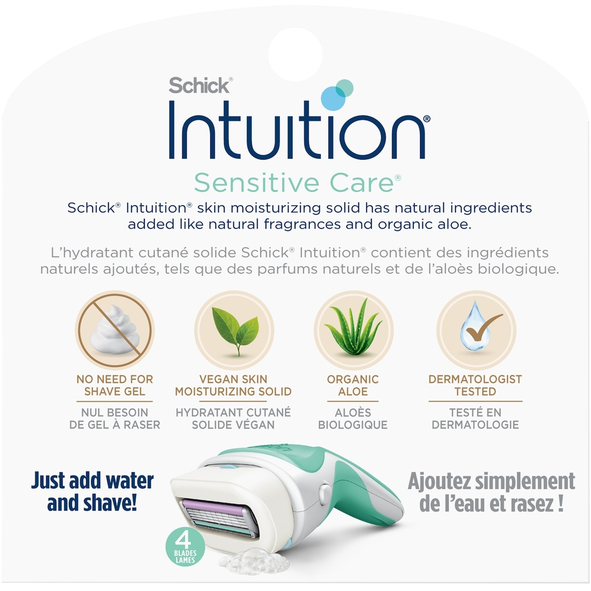 Intuition Naturals Sensitive Care Womens Razor Refills with Vitamin E & Aloe