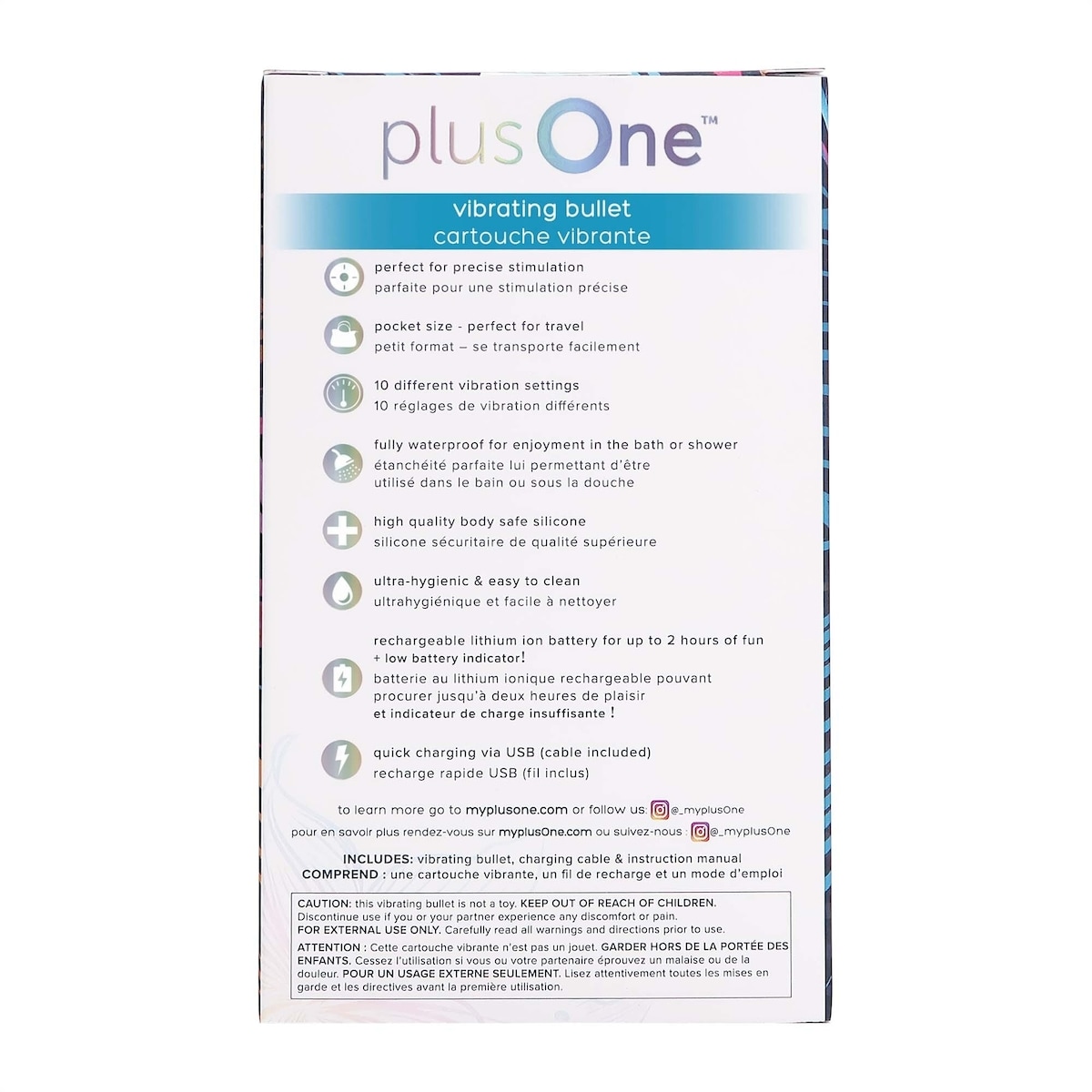 Plus One plusOne Vibrating Bullet with Finger Sleeve, Teal, Rechargeable,  10 varibale speeds, Waterproof