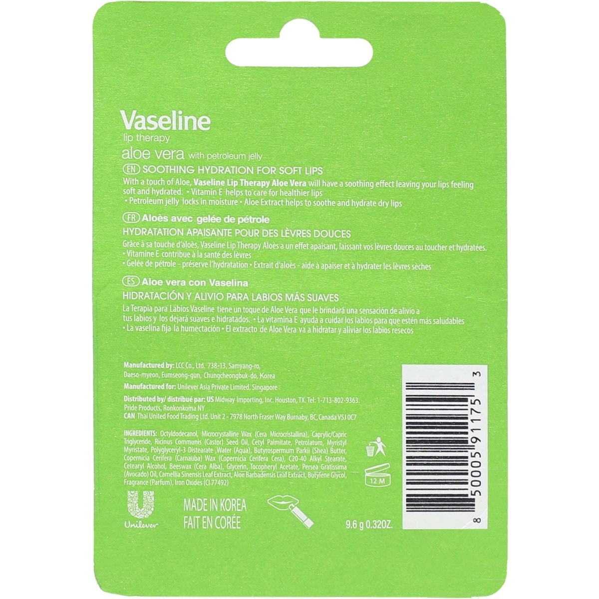 Vaseline Soin pour Lèvres Aloès