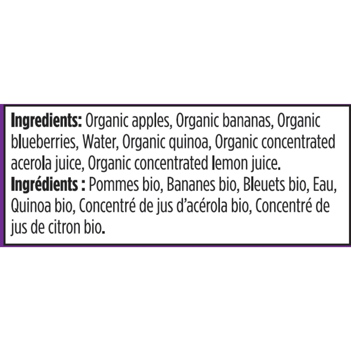 Purée pommes, bananes + bleuets Superblends