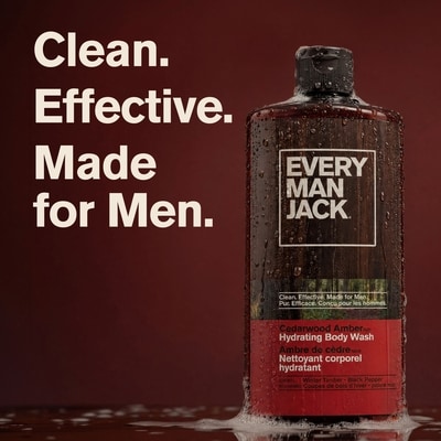 Cedarwood Amber Hydrating Body Wash for Men, Naturally Derived 2
