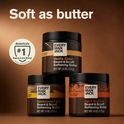 Sandalwood Teak Hydrating Beard & Scruff Softening Butter for Men, Naturally Derived 2