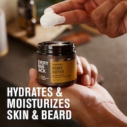 Bois de santal et teck Beurre adoucissant hydratant pour barbe et barbe courte pour hommes, d'origine naturelle 3