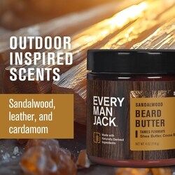 Bois de santal et teck Beurre adoucissant hydratant pour barbe et barbe courte pour hommes, d'origine naturelle 5