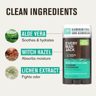 Sel de mer et agrumes Déodorant sans aluminium pour hommes, d'origine naturelle 6