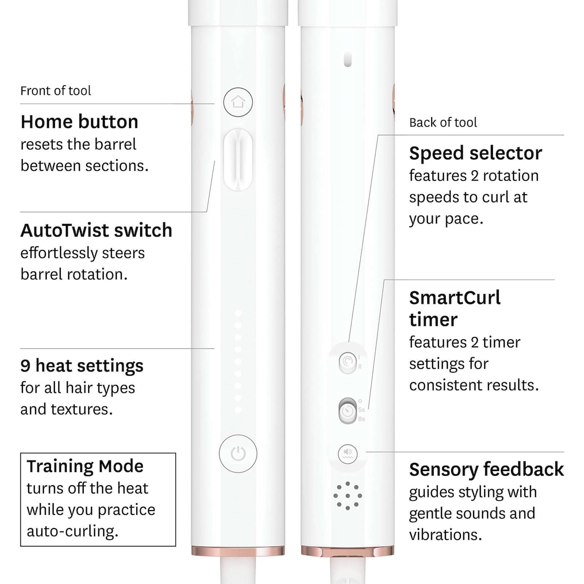T3 CurlWrap Fer à Friser Rotatif Automatique de 32mm à Long Cylindre