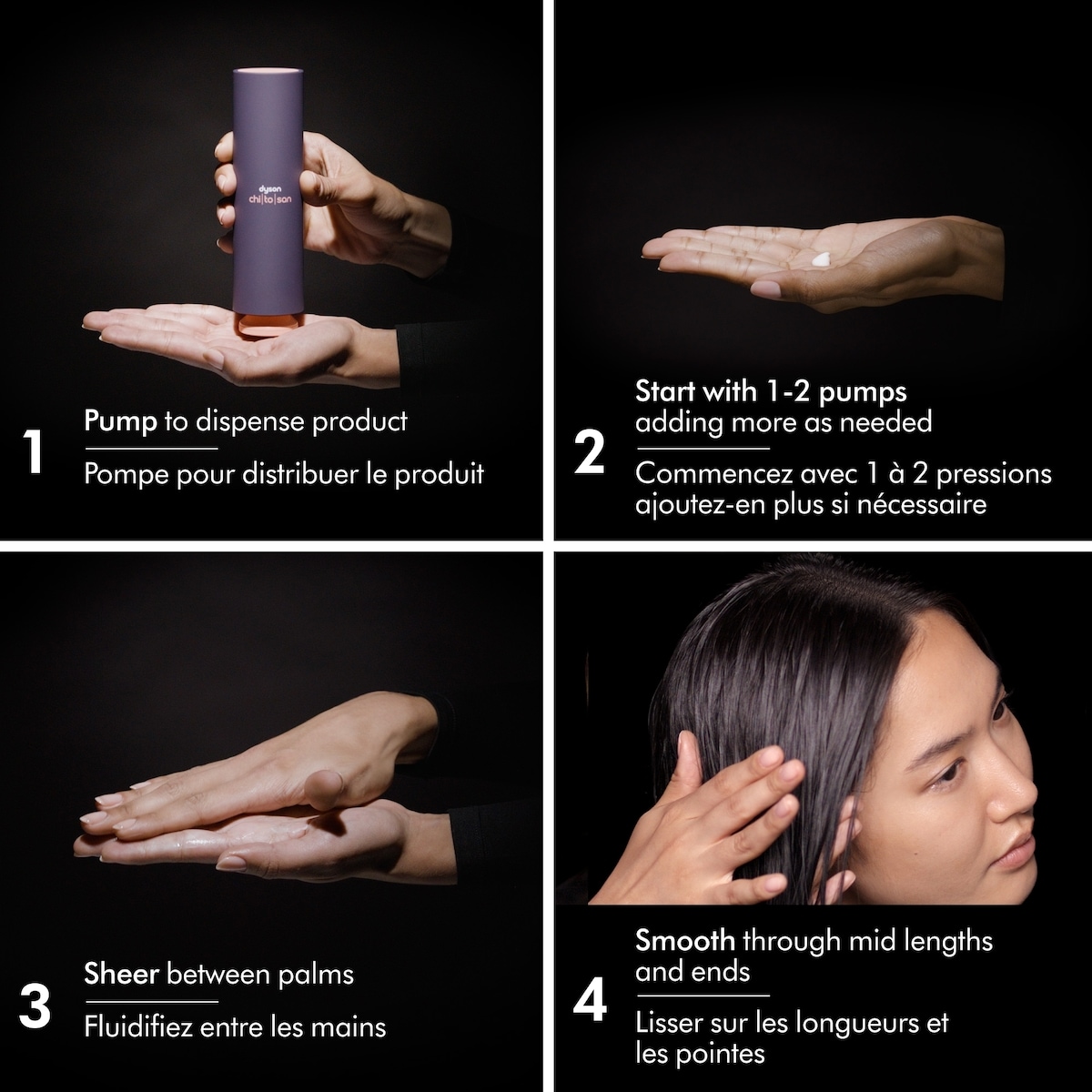 Crème de précoiffage Dyson Chitosan pour revitalisation riche des cheveux droits à ondulés (100ml)