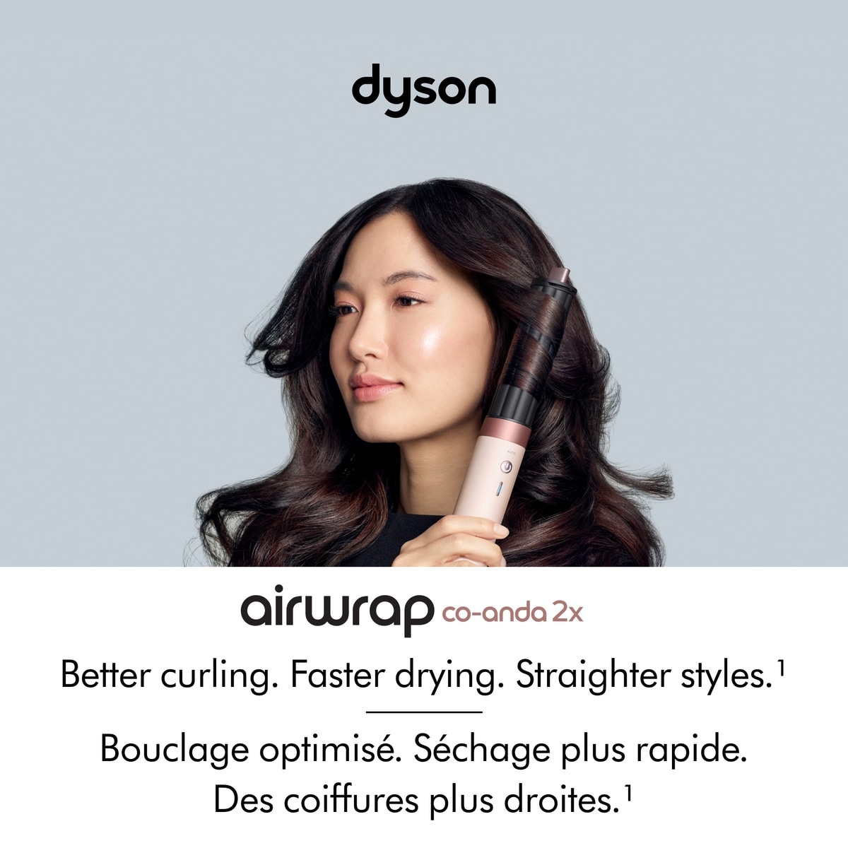 Sèche-cheveux coiffant multifonction Dyson Airwrap Co-anda2xMC pour cheveux droits et ondulés, offert en Rose céramique