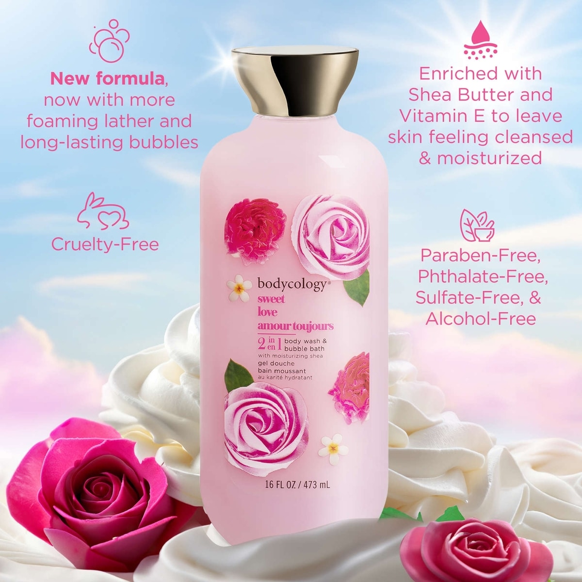 Amour Toujours Gel Douche Bain Moussant 2 en 1