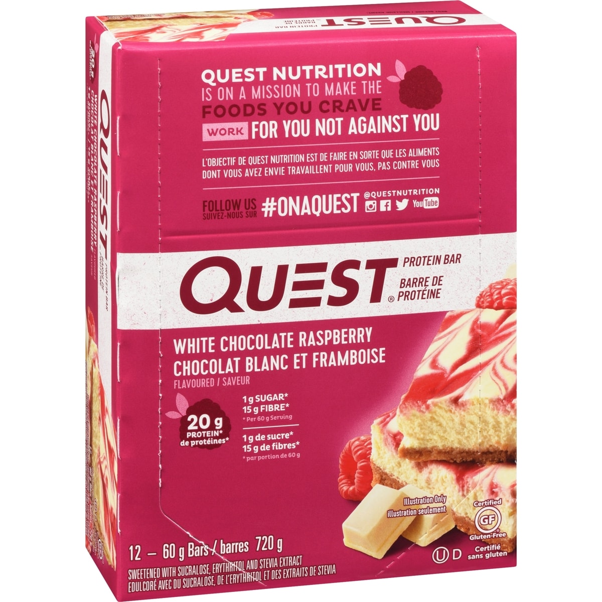 Chocolat blanc et framboise 2.12oz - 12ct