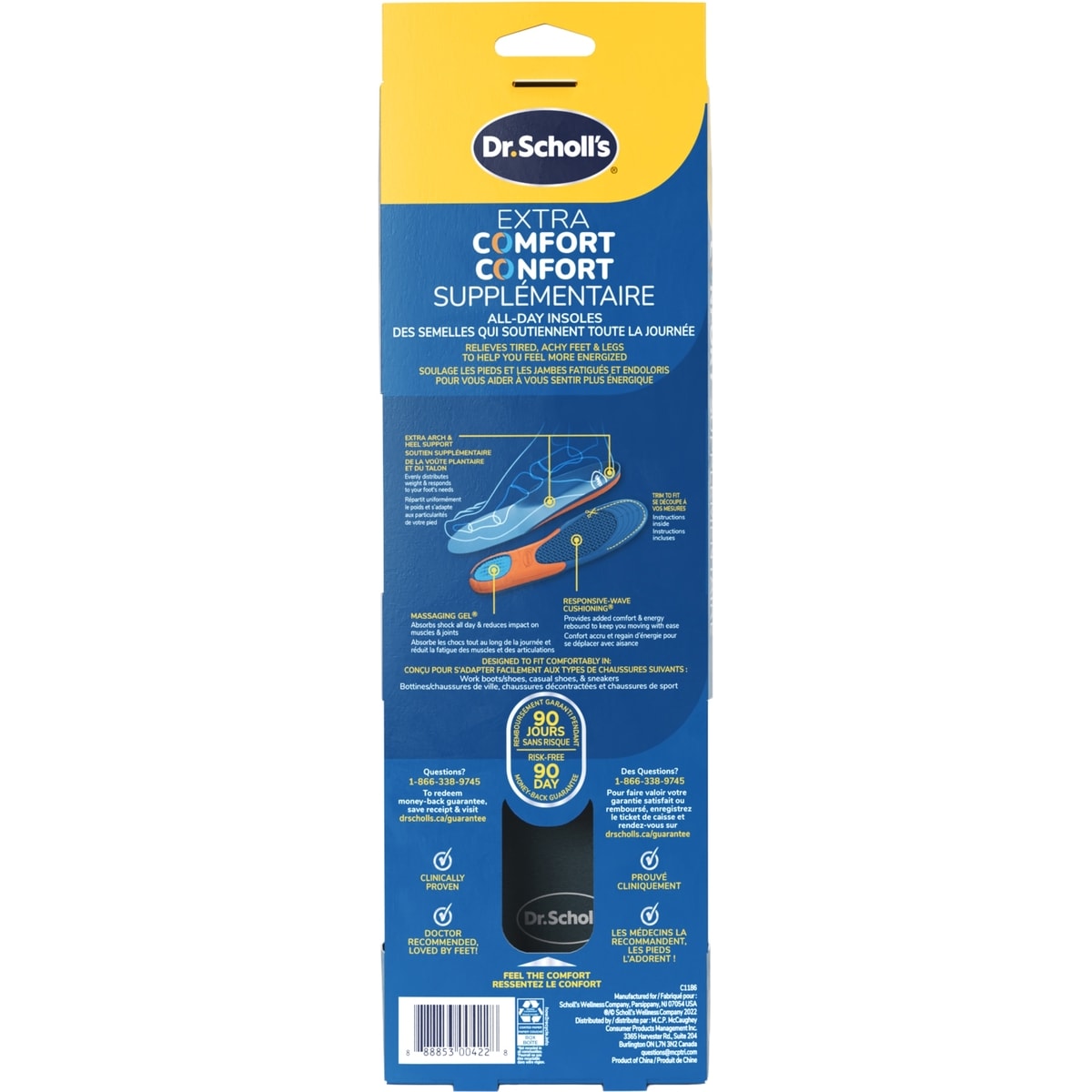 Les semelles Confort supplémentaire toute la journée avec Gel massant®, Hommes de 8 à 14