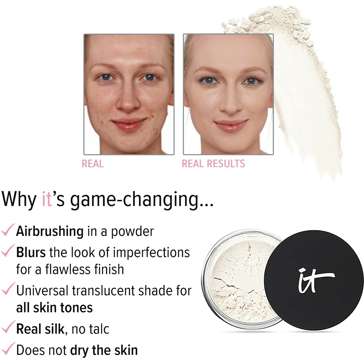 Poudre libre, matifiante, anti-pores, Bye Bye Pores