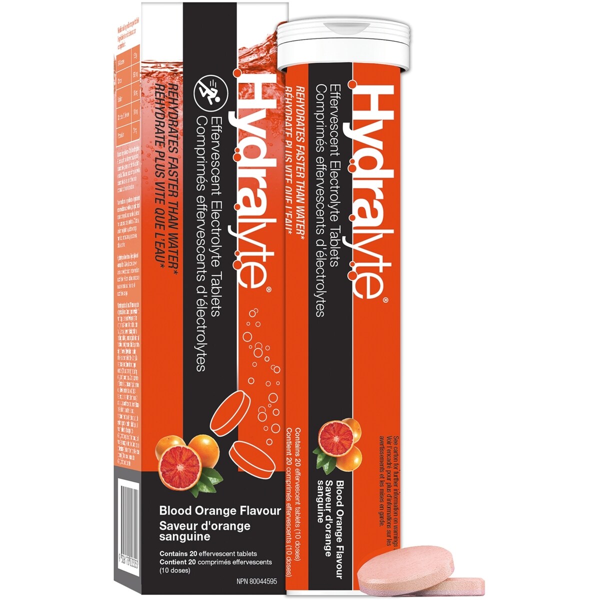 Comprimés effervescents d'électrolytes, Saveur d'orange sanguine